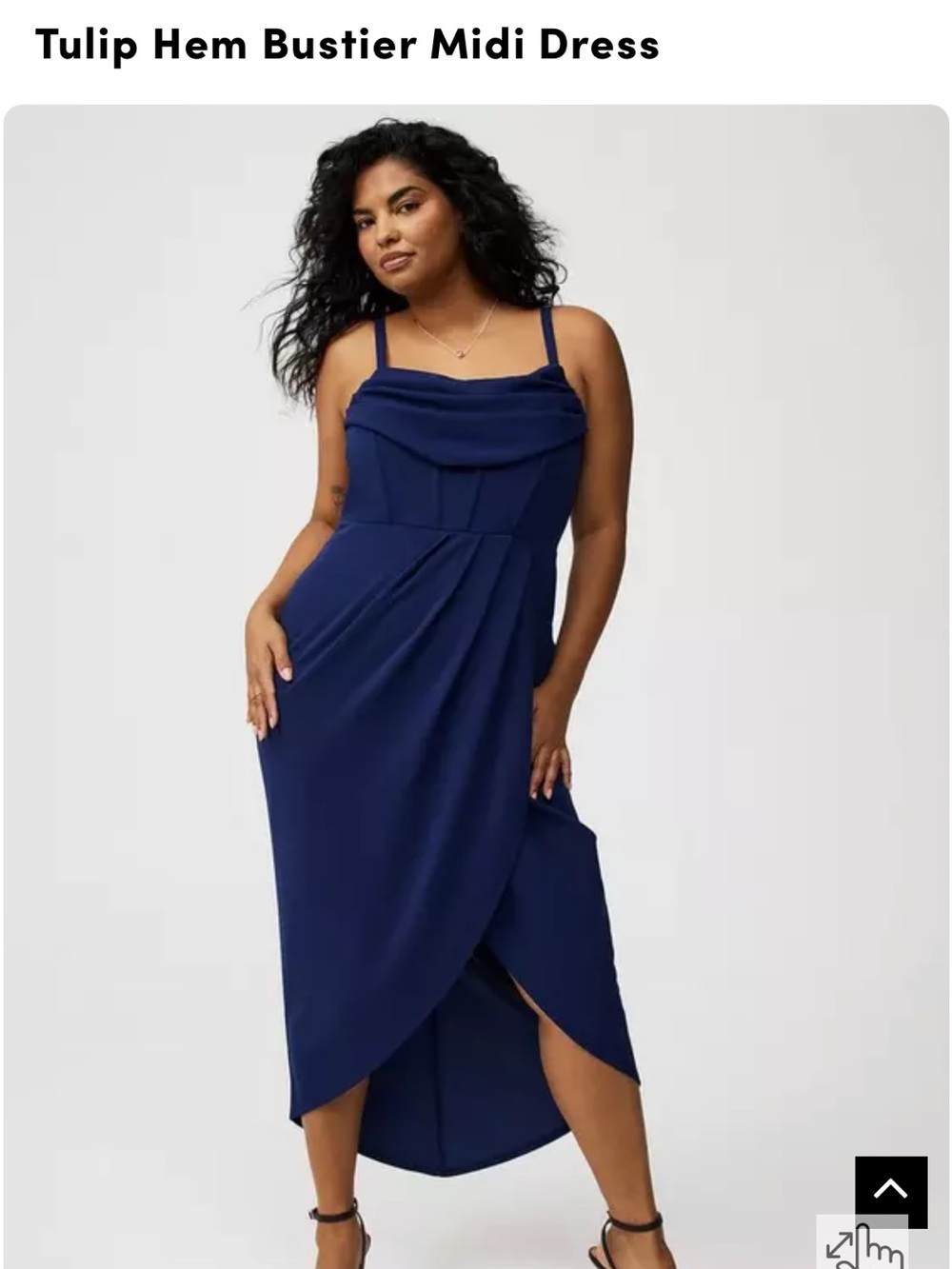 torrid Navy One-Shoulder Draped Midi Dress